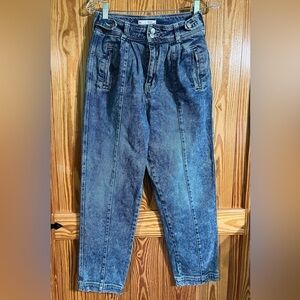 Balloon Leg Super High Rise Acid Distressed Denim Jeans
